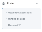 Menú Roster